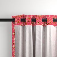 Zigzag abstract pattern in hot pink and toffee brown, jumbo scale for bed linen, wallpaper and large scale items.