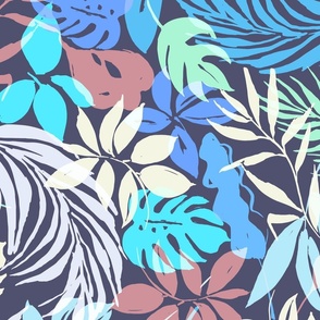 Tropical leaves pastel