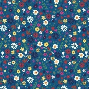 Confetti Floral-Mid Blue