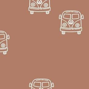 retro van vw - terracotta