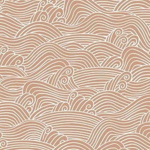 Stormy japan ocean waves and surf vibes salty water abstract storm boho minimal Scandinavian style stripes white on cinnamon burnt orange