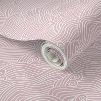 Stormy ocean waves and surf vibes salty water abstract storm boho minimal Scandinavian style stripes white on rose pink