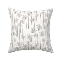 Palm tree paradise summer surf Hawaii island vibes coconut forest trees abstract summer design soft gray beige on white