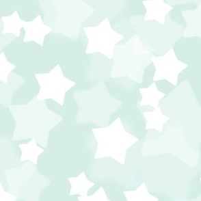 Large Starry Bokeh Pattern - Sea Foam Color