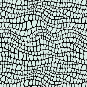 Alligator Pattern - Sea Foam and Black