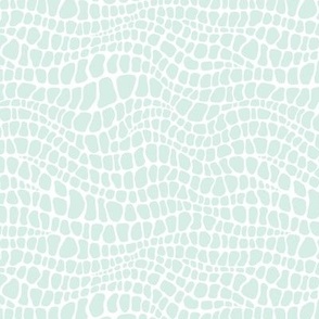 Alligator Pattern - Sea Foam and White