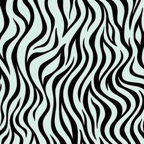 Zebra Stripe Pattern - Sea Foam and Black