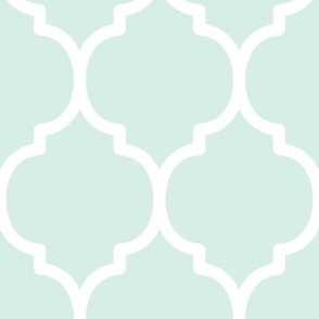 Extra Large Moroccan Tile Pattern - Sea Foam and White