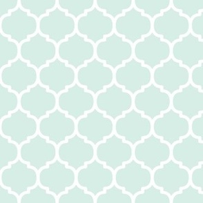 Moroccan Tile Pattern - Sea Foam and White