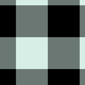 Extra Jumbo Gingham Pattern - Sea Foam and Black