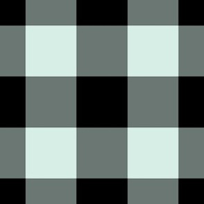 Jumbo Gingham Pattern - Sea Foam and Black