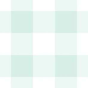 Jumbo Gingham Pattern - Sea Foam and White