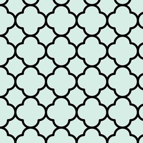 Quatrefoil Pattern - Sea Foam and Black