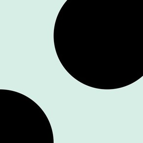 Jumbo Polka Dot Pattern - Sea Foam and Black