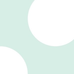 Jumbo Polka Dot Pattern - Sea Foam and White