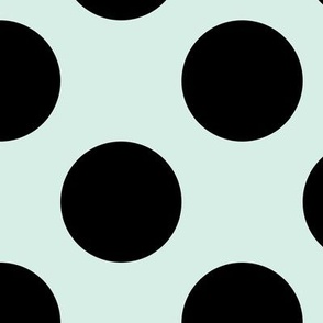 Large Polka Dot Pattern - Sea Foam and Black