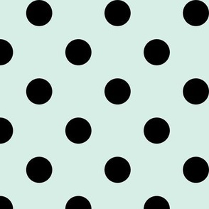 Big Polka Dot Pattern - Sea Foam and Black