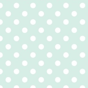 Polka Dot Pattern - Sea Foam and White