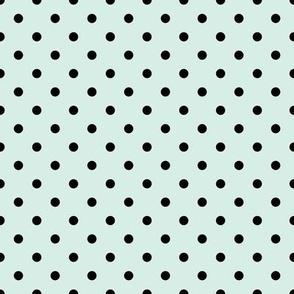 Small Polka Dot Pattern - Sea Foam and Black