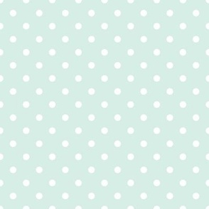 Small Polka Dot Pattern - Sea Foam and White