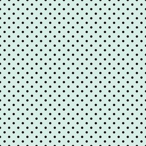 Tiny Polka Dot Pattern - Sea Foam and Black