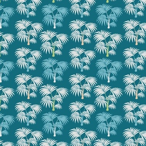 Palms in uniformity on dark