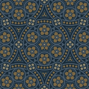 Gothic Rosettes in Blue