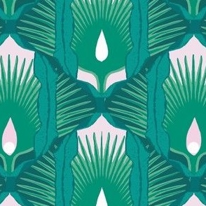 Jungle mid century palm leaves