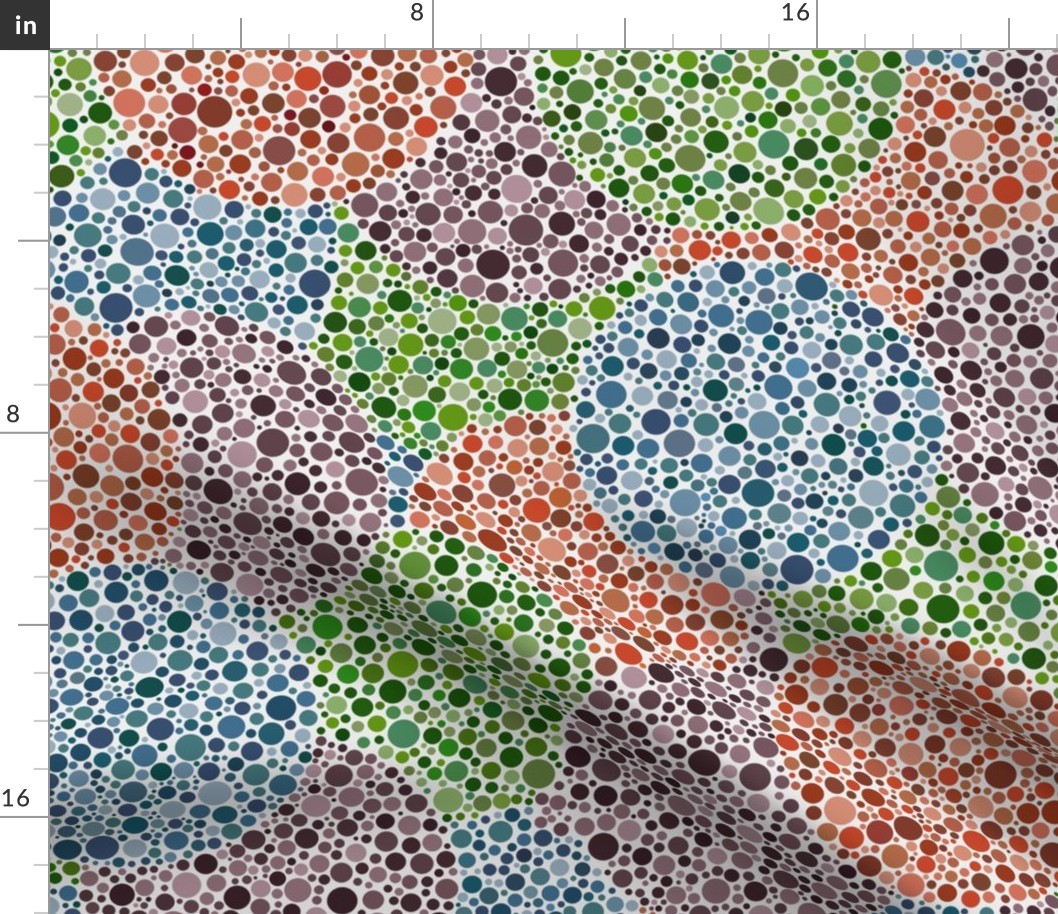 blank Ishihara dots in muted colors