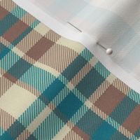 Madras in Chocolate Cream and Turquoise