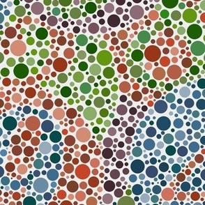 overlapping Ishihara colorblindness tests - muted colors