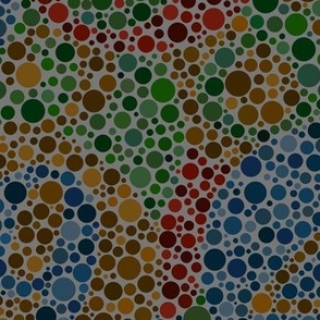 overlapping Ishihara colorblindness tests - dark jewel tones