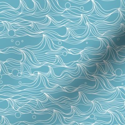 Stay wild ocean waves waters and bubbles sweet minimalist boho style  summer aqua blue