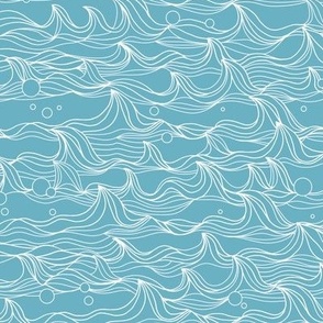 Stay wild ocean waves waters and bubbles sweet minimalist boho style  summer aqua blue