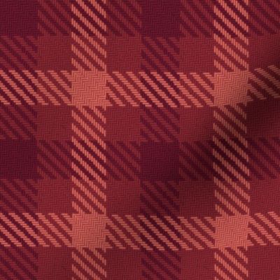 Cherry Red Tricolor Gingham Plaid