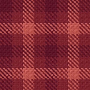 Cherry Red Tricolor Gingham Plaid