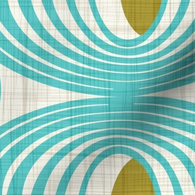 Oculus Mid Century Modern Geometric Aqua Green Jumbo Scale