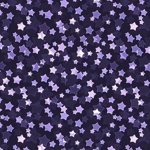 Small Starry Bokeh Pattern - Elderberry Color