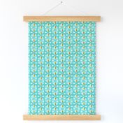 Oculus Mid Century Modern Geometric Aqua Green Small Scale