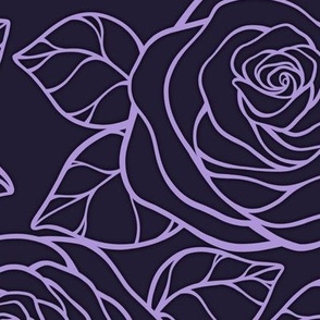 Large Rose Cutout Pattern - Elderberry and Lavender