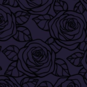 Rose Cutout Pattern - Elderberry and Black