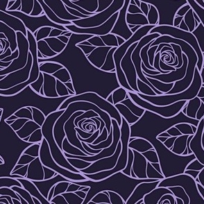 Rose Cutout Pattern - Elderberry and Lavender
