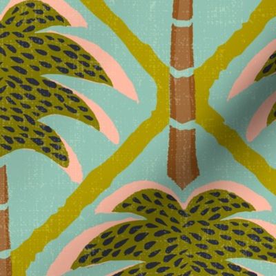 Palm Tree Diamond Pattern - Palm Springs Teal - Jumbo