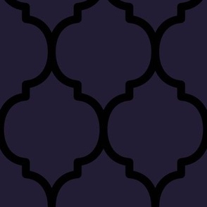 Extra Large Moroccan Tile Pattern - Elderberry and Black