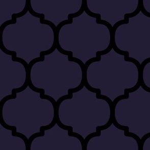 Large Moroccan Tile Pattern - Elderberry and Black