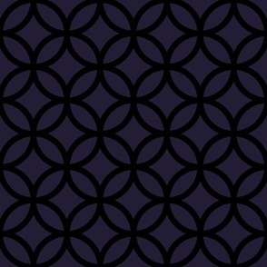 Interlocked Circle Pattern - Elderberry and Black