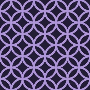 Interlocked Circle Pattern - Elderberry and Lavender