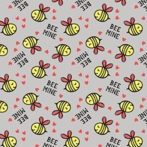 (3/4" scale) Bee Mine (Red)  - Grey - valentines day C21