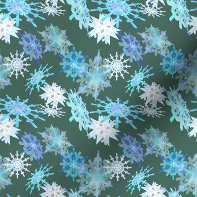 Snowflakes on Pine Green