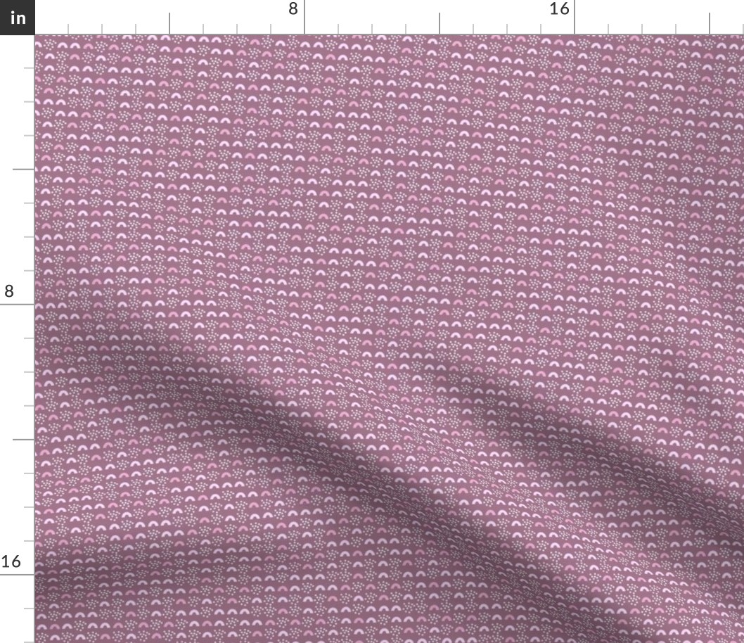 Mid Century Half Circles and Dots - Radiant Orchid, Small